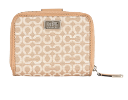Coach Zip Around Small Wallet, Canvas, Beige, MIC, 2*